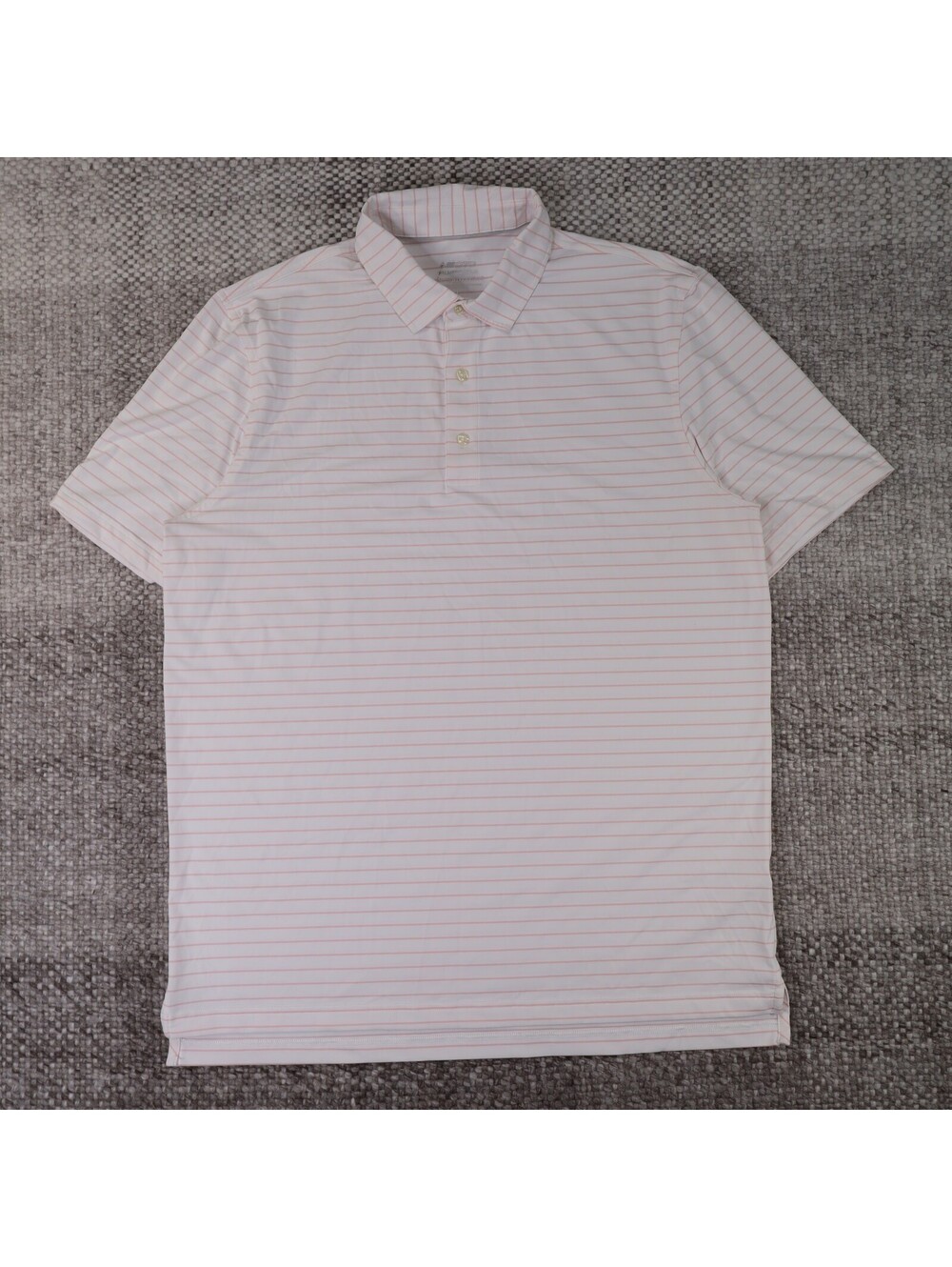 Vineyard Vines Palmero Polo L Pink White Striped On The Go Performance Shirt